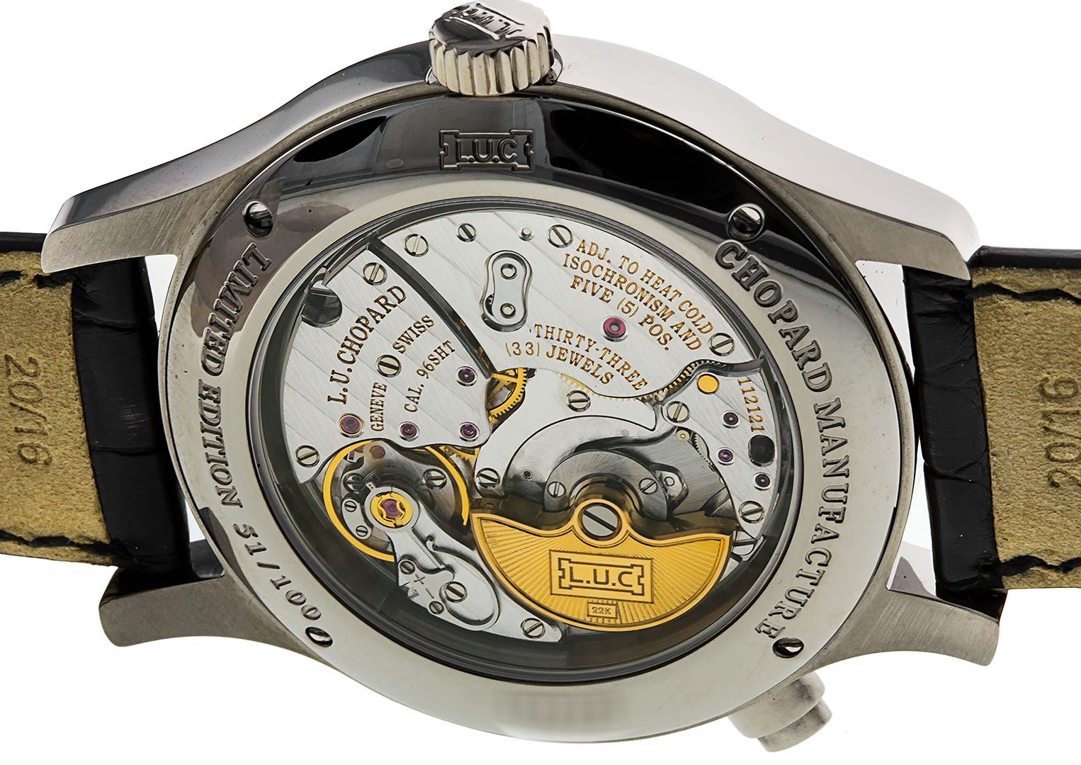 A micro-rotor, seen here in gold, helps to slim down a watch's movement